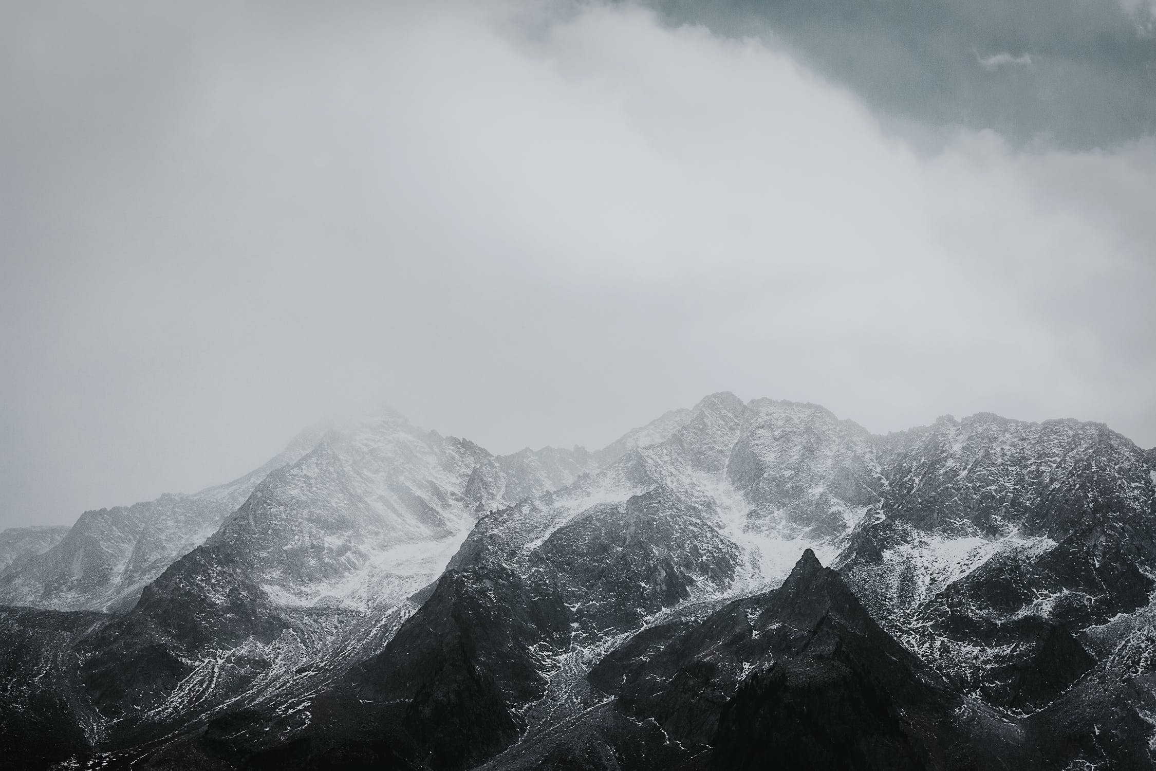 Dark ridges fading into low cloud